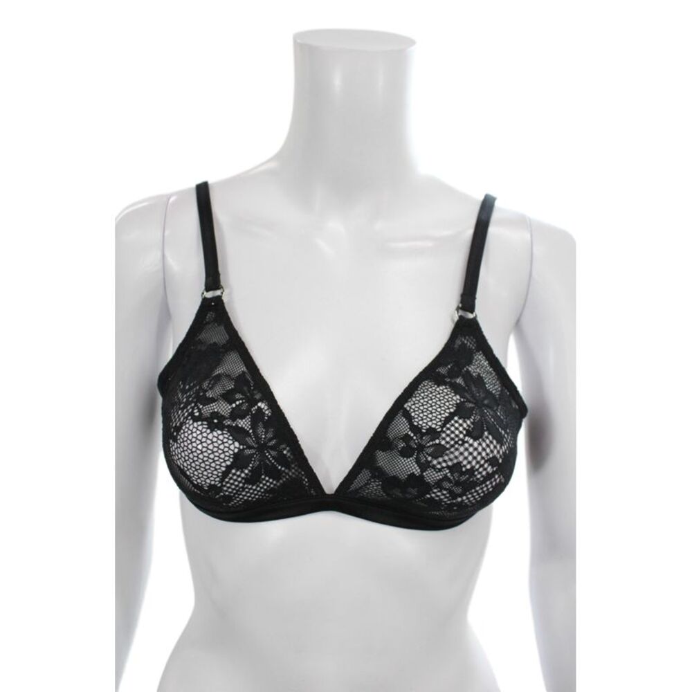 Fleur du Mal Womens Lace Wireless Bra Black Size Small